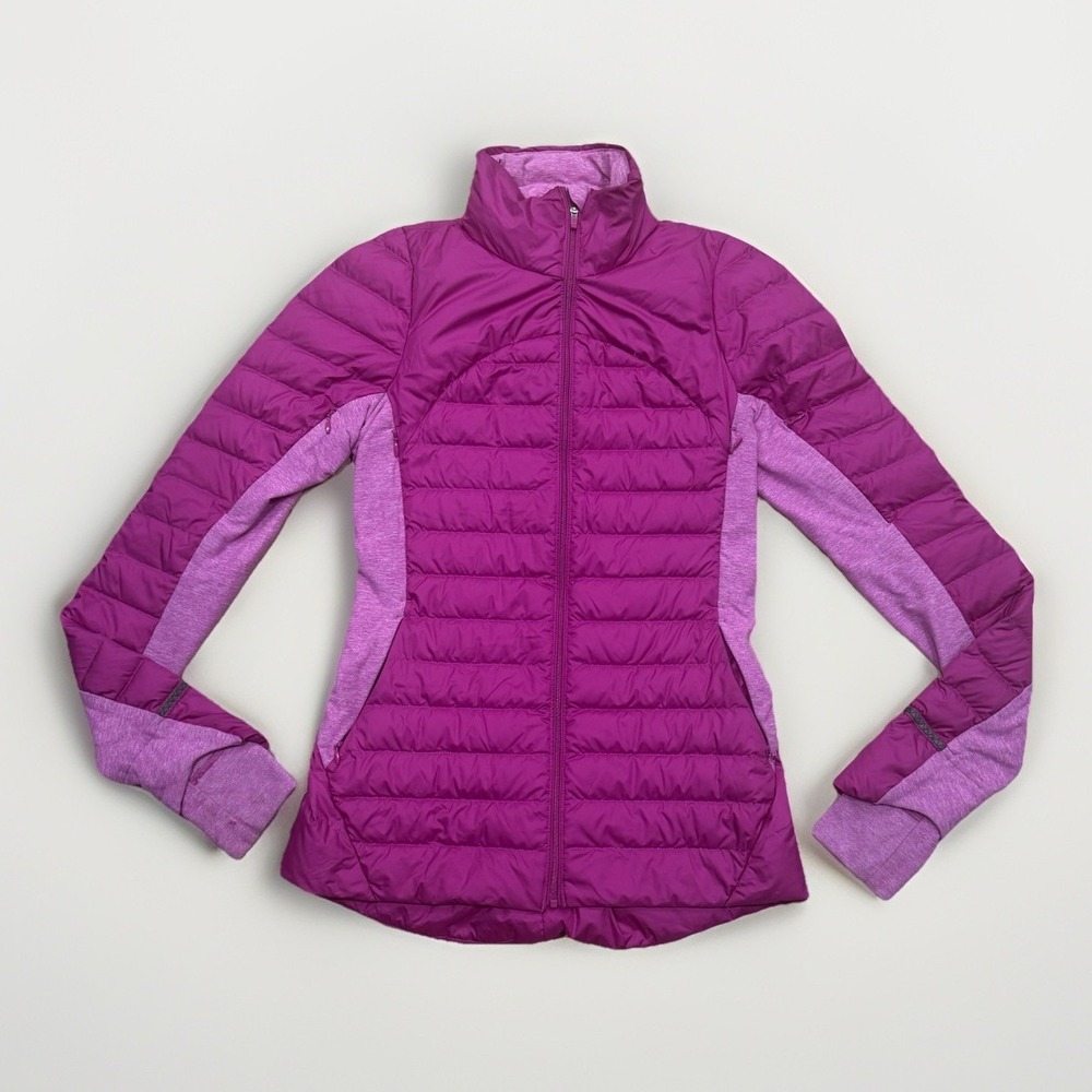 Lululemon Fluff Off Jacket Ultra Violet‎ Pink Sz 4 Athletic Running Down Puffer